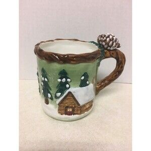 Vintage Bico China Ceramic Deer  Decorative Mug Cup Christmas